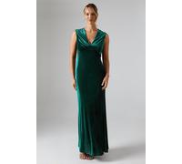 Velvet Open Back Detail Maxi Bridesmaids Dress Oasis Emerald 8