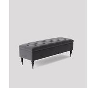 Velvet Ottoman Bench - Upholstered End of Bed Footstool Chic Coffee Table & Storage Box Stylish Window Seat for Living Room & Bedroom Décor