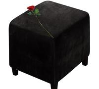 Velvet Ottoman Cover Square Small 40x40/45x45/50x50cm Cube Storage Ottoman Slipcover Footrest Foot Stool Cover Jacquard Footstool Slipcovers Home Furniture Protector ( Color : A5 , Size : 20x20 in )