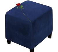 Velvet Ottoman Cover Square Small 40x40/45x45/50x50cm Cube Storage Ottoman Slipcover Footrest Foot Stool Cover Jacquard Footstool Slipcovers Home Furniture Protector ( Color : A2 , Size : 14x14 in )