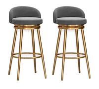 Velvet Padded Swivel Bar Stool Set of 1/2Stylish Counter Stools with Metal Frame & Low Back for Kitchen Island Dining Room & PatioComfortable & Durable Design
