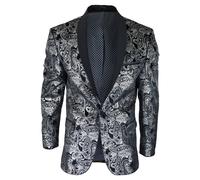 Velvet Paisley Blazer TruClothing Silver 50R
