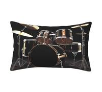 Velvet Pillowcases 14"x20" Ultra Soft Breathable Pillow Cases, Luxury Fuzzy Throw Pillow Covers with Zipper, Cool Drum Set Pillow Shams Decorative Cushion Cases for Couch