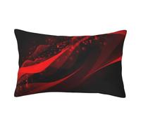 Velvet Pillowcases 14"x20" Ultra Soft Breathable Pillow Cases, Luxury Fuzzy Throw Pillow Covers with Zipper, black and red background Pillow Shams Decorative Cushion Cases for Couch