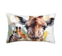 Velvet Pillowcases 20"x30" Ultra Soft Breathable Pillow Cases, Luxury Fuzzy Throw Pillow Covers with Zipper, Watercolor Deer Giraffe Pillow Shams Decorative Cushion Cases for Couch