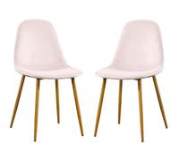 (Velvet Pink) Charles Jacobs 2 Velvet Modern Kitchen Dining Chairs