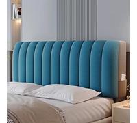 Velvet Plush Bed Headboard Slipcover Super Soft Short Plush Upholstered Bed Headboard Backrest Cover Double Single Bed Head Board Dustproof Protectors For Bedroom Décor ( Color : Blue , Size : 180cm )