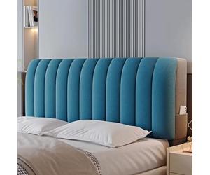 Velvet Plush Bed Headboard Slipcover Super Soft Short Plush Upholstered Bed Headboard Backrest Cover Double Single Bed Head Board Dustproof Protectors For Bedroom Décor ( Color : Blue , Size : 190cm )