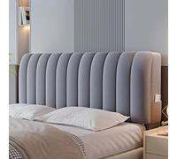Velvet Plush Bed Headboard Slipcover, Super Soft Upholstered Backrest Cover, Dustproof Protectors for Bedroom Décor (Dark Gray, 12 Inch)