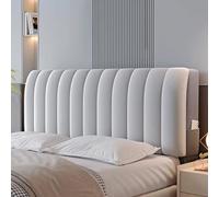 Velvet Plush Headboard Slipcover - Super Soft Short Plush Upholstered Backrest Cover for Double Single Bed - Dustproof Protector for Bedroom Décor (Light Gray, Size: 1)