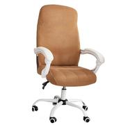 Velvet Plush Stretch Computer Office Chair Cover ，Solid Color Spandex Slipcover Protective,Removable Stretchable Universal Desk Chair Covers Rotating Chair(Size:Medium,Color:Camel color)