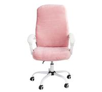 Velvet Plush Stretch Computer Office Chair Cover ，Solid Color Spandex Slipcover Protective,Removable Stretchable Universal Desk Chair Covers Rotating Chair(Size:Large,Color:Pink)