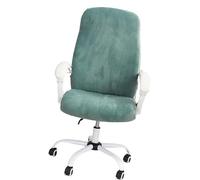 Velvet Plush Stretch Computer Office Chair Cover ，Solid Color Spandex Slipcover Protective,Removable Stretchable Universal Desk Chair Covers Rotating Chair(Size:Large,Color:Blue color)