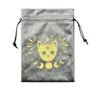 Velvet Pouch | Soft Retro Rune Pouch - Velvet Drawstring Bone Pouch | Party , Class Awards, Tarot Enthusiasts, Card Game Items, Cat, Patrz opis, Unisex