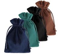 Velvet Pouches Drawstring Bag: 4Pcs Velvet Gift Bags 7.08 X 5.11 | Small Drawstring Jewellery Pouches | Dice Bag for Tarot Rune Jewelry Crystal