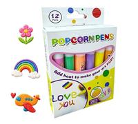 Velvet Puff Paint Markers 12-Colors Water-Based Crafts Art Painting