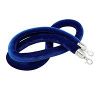 Velvet Queue Barrier Rope with Silver Hooks - Crowd Control for Event Management and VIP Areas Post Ropes(Blue,4ft/120cm)