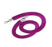 Velvet Queue Management Rope with Silver Hook 4.3ft (130cm) Economy Foam Core Ber for Entrance/Check-In Area - Purple Crowd Control Solution