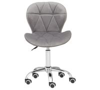 Premier Housewares Grey Velvet Quilted Home Office Chair