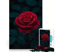 Velvet Red Rose 1000 Piece Teenager Puzzles Mental Focus Game Precision Cut Smooth Edges Christmas Stocking Stuffer Game (50x75cm)
