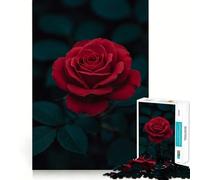 Velvet Red Rose Jigsaw Puzzles1000 Pieces Recall Skill Fun Professional Grade Cutting Thoughtful Gift for Mind Activity (38x26cm)