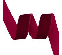 Velvet Ribbon 25mm for Wedding Decor - Soft Nylon Craft Ribbon for Wrapping, Bowknot, DIY Party Decoration - 9m Roll - Red/Green/Black/White/Khaki/Purple(Red)