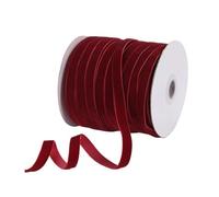 Velvet Ribbon 50 Yard Christmas Velvet Wrapping Ribbon Soft Nylon Wreath Ribbon with Spool, Flocking Ribbon for Christmas Tree, Flower Bouquet, Wreath Decorations, Bow Making 10cm