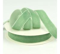 Velvet Ribbon, 5m Single Sided Solid Fabric Ribbon Roll for Holiday Festival Birthday Gift Wrapping Bows Making, Floral DIY Craft Wedding Decoration (16mm Width, Sage Green)