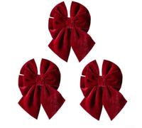 Velvet Ribbon Bows Red 30cm Large Tree Velvet Ribbon Bows Red(15 * 20cm) | Rich red velvet texture, light-absorbing finish, deep saturated tones, festive booster