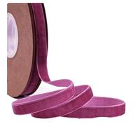 Velvet Ribbon for Crafts, 20 Yard, 3/8, 5/8, 1 Inch Widths, Multicolour (Dark Magenta, 15mm)