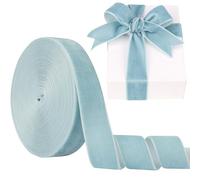 Velvet Ribbon Light Blue 1 Inch (25mm) 10 Yards Manjonzic Single-Sided Velvet Ribbon Trim Perfect for Christmas Trees Gift Wrapping Bouquets Wedding Decor