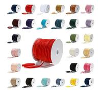 Velvet Ribbon (Pack of 5 Yards, 7mm (1/4 inch) Wide),Luxury Velour Flat String Braid Wedding Bridal Decoration,Ties,Thong Trim Jewelry Necklace Craft Trimming,Neotrim. [Camel]