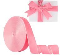 Velvet Ribbon Pink 1 Inch (25mm) 10 Yards Manjonzic Single-Sided Velvet Ribbon Trim Perfect for Christmas Trees Gift Wrapping Bouquets Wedding Decor