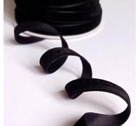Velvet Ribbon Trim - 10mm Wide Black Full 45m Roll