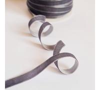 Velvet Ribbon Trim - 10mm Wide Grey - Full 45m Roll