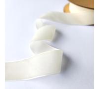 Velvet Ribbon Trim - 25mm Wide Cream Full 22m Roll