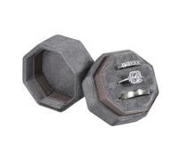 Velvet Ring Box,3 Slots Octagon Jewelry Ring Gift Box Vintage Ring Display Holder Case for Wedding Ceremony Proposal Engagement (Grey)