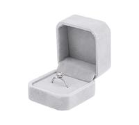 Velvet Ring Box for Engagement Ring Grey Ring Boxes for Jewellery Gift Small Single Velvet Ring Gift Boxes Ring Box Wedding Day Wedding Ring Boxes for Ceremony Men and Women