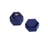 velvet ring boxes Vintage Octagon Square Velvet Single&Double Ring Box with Detachable Lid Earrings Proposal Wedding Pendant Storage(Purple-S,Pendan box)