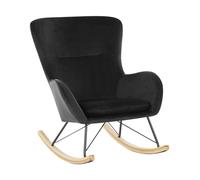 Beliani Rocking Chair Ellan Velvet Black