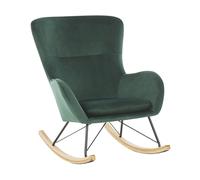 Beliani Rocking Chair Ellan Velvet Dark Green