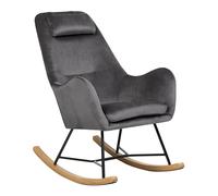 Beliani Rocking Chair Arrie Velvet Dark Grey