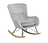 Rocking Chair ELLAN Velvet Light Grey