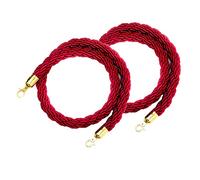 velvet rope, 2 Packs 1-10ft Stanchion Twisted Rope, Red Hemp Braided Queen Barrier Ropes, Barrier Ropes with Hooks for Hotel, Concerts, Theater