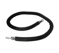 Velvet Rope Barrier for Stanchion Posts Featuring Heavy Duty Self Closing Hooks and Foam Core for Crowd Control Queue Management, 60 Inches (black)
