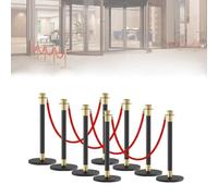 Velvet Rope Barrier Set for Crowd Control with Posts - Elegant Queue Management for Professional Events VIP Access Parties and Exhibitions