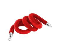 Velvet Rope Barriers, 1M/1.5M/2M Long Stanchion Rope with Polished Silver Hooks, Crowd Control Cord For Party Decorations VIP Sign Upscale Affairs(Red,2M)