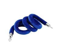 Velvet Rope Barriers, 1M/1.5M/2M Long Stanchion Rope with Polished Silver Hooks, Crowd Control Cord For Party Decorations VIP Sign Upscale Affairs(Blue,1M)