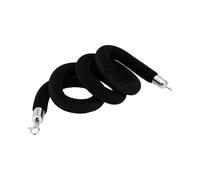 Velvet Rope Barriers, 1M/1.5M/2M Long Stanchion Rope with Polished Silver Hooks, Crowd Control Cord For Party Decorations VIP Sign Upscale Affairs(Black,2M)