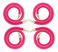 Velvet Rope Barriers, with Hooks, Heavy-Duty Stanchion Ropes for Queue Lines, Crowd Control & Entry Management (Dark Pink 1.5m/5ft)